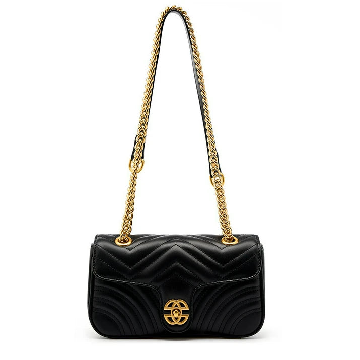 Luxury Genuine Leather Women's Shoulder Bag Crossbody Bag High Quality Cowhide diamond Lattice Pattern Chain Sling Ladies Bag