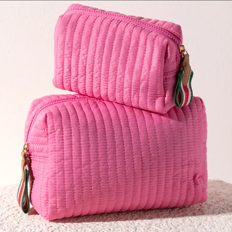 Luxury Quilting Makeup Bag Fashion Colourful Cosmetic Bag Beauty Soft Cotton Cosmetic Bag