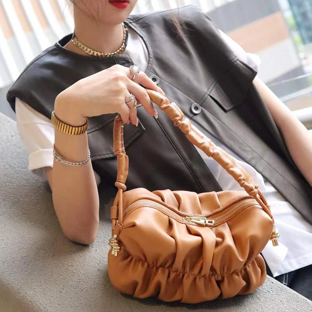 Luxury Woman Shoulder Bags Genuine Leather Designer Handbags Custom logo Cloud Purse Leather Sling Bags for Women
