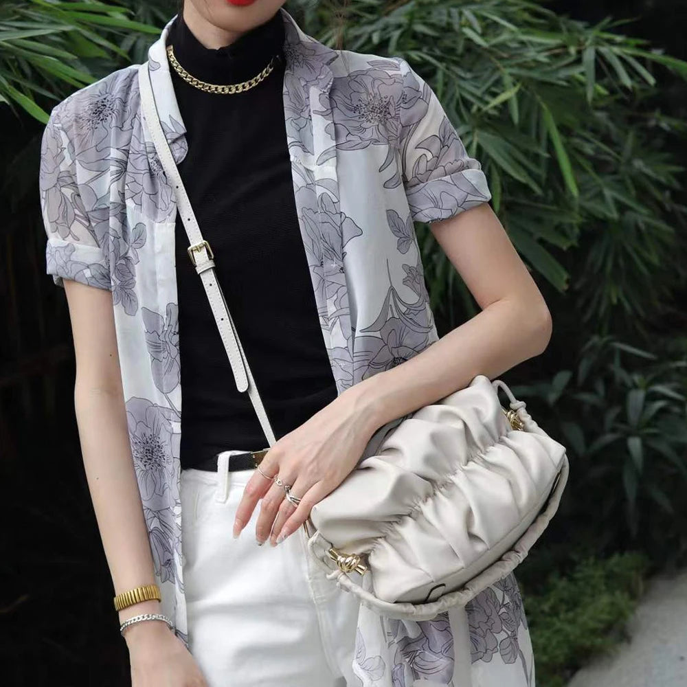 Luxury Woman Shoulder Bags Genuine Leather Designer Handbags Custom logo Cloud Purse Leather Sling Bags for Women