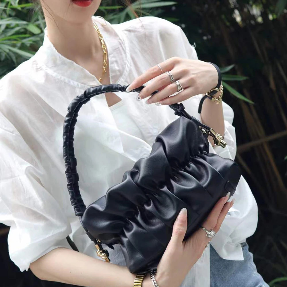 Luxury Woman Shoulder Bags Genuine Leather Designer Handbags Custom logo Cloud Purse Leather Sling Bags for Women