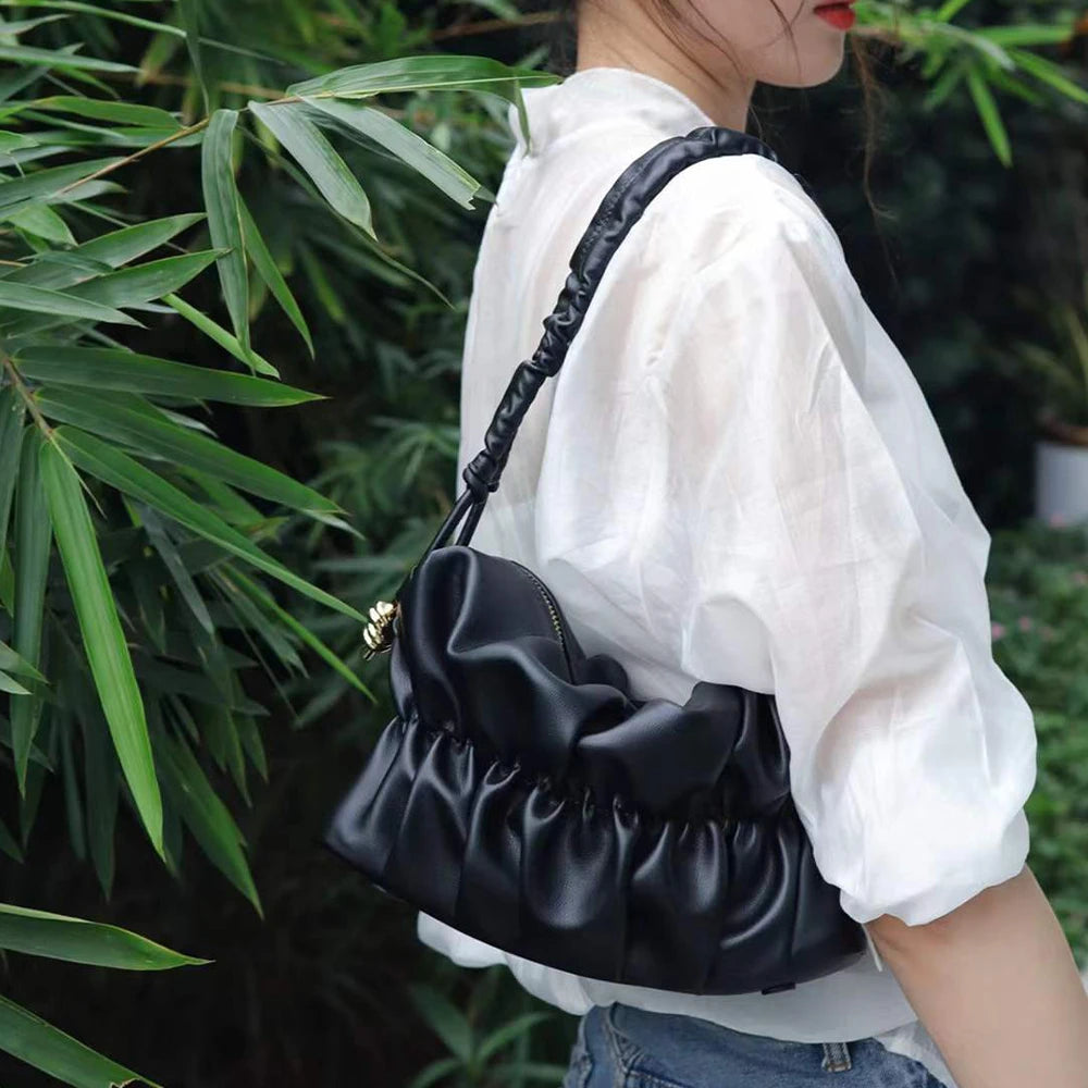 Luxury Woman Shoulder Bags Genuine Leather Designer Handbags Custom logo Cloud Purse Leather Sling Bags for Women