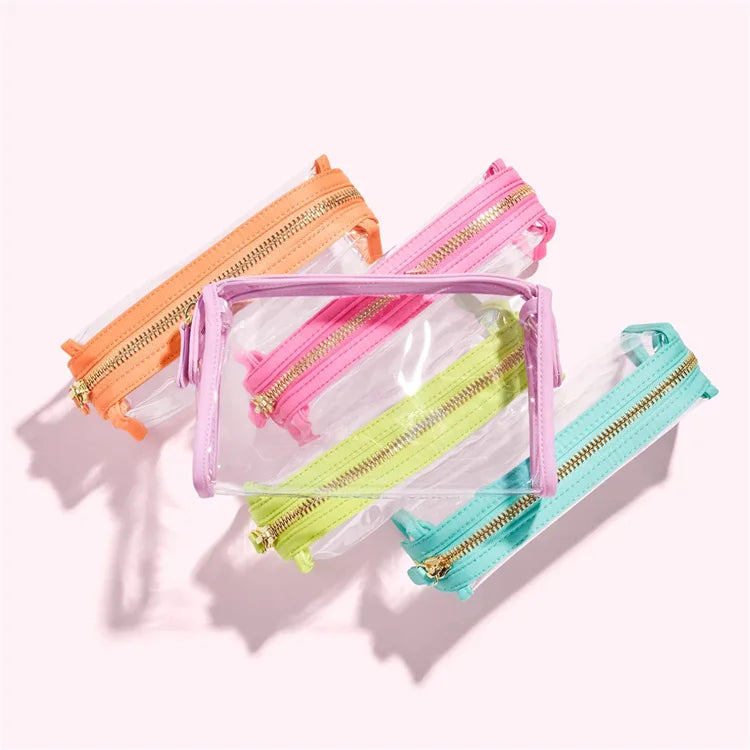 Make up clear Zipper Makeup Transparent Cosmetics Bag Pvc 2023