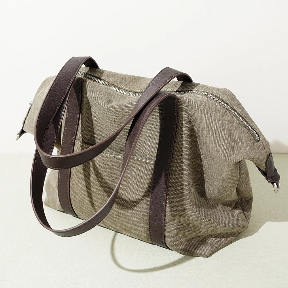 Manufacturers Custom Wholesale OEM Lady Everyday Casual High Quality Canvas Large Capacity Women Shoulder Tote Bags