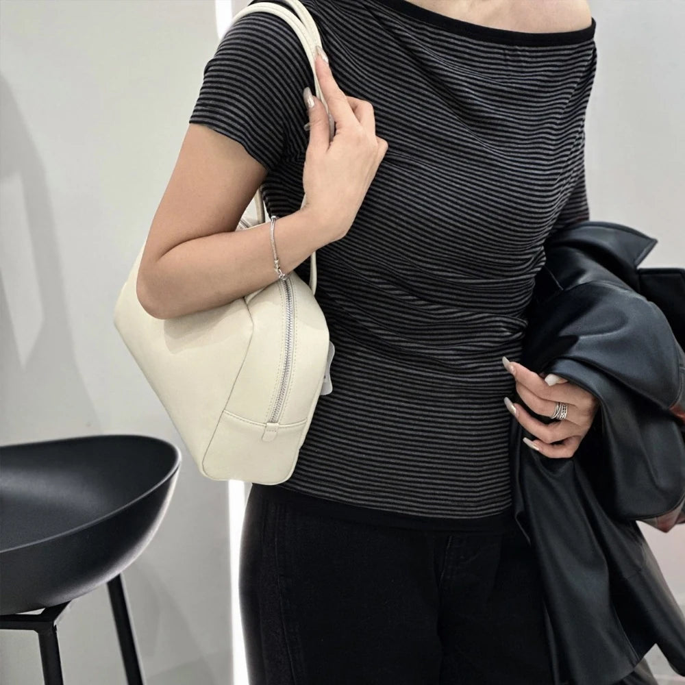 Manufacturers Custom Wholesale OEM Lady High Quality Fashion Vintage Armpit Bag Genuine Leather Handbags for Women