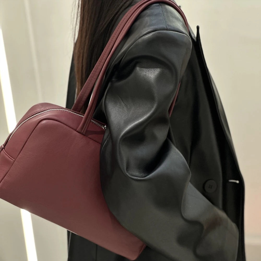 Manufacturers Custom Wholesale OEM Lady High Quality Fashion Vintage Armpit Bag Genuine Leather Handbags for Women