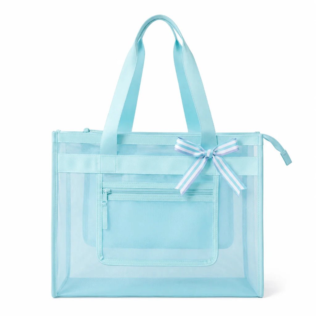 Mesh Hollow Tote Bag, Transparent Beach Shopping Bag, Multi-Fabric Options, Custom Color/Logo/Hardware, OEM/ODM Fast Sampling