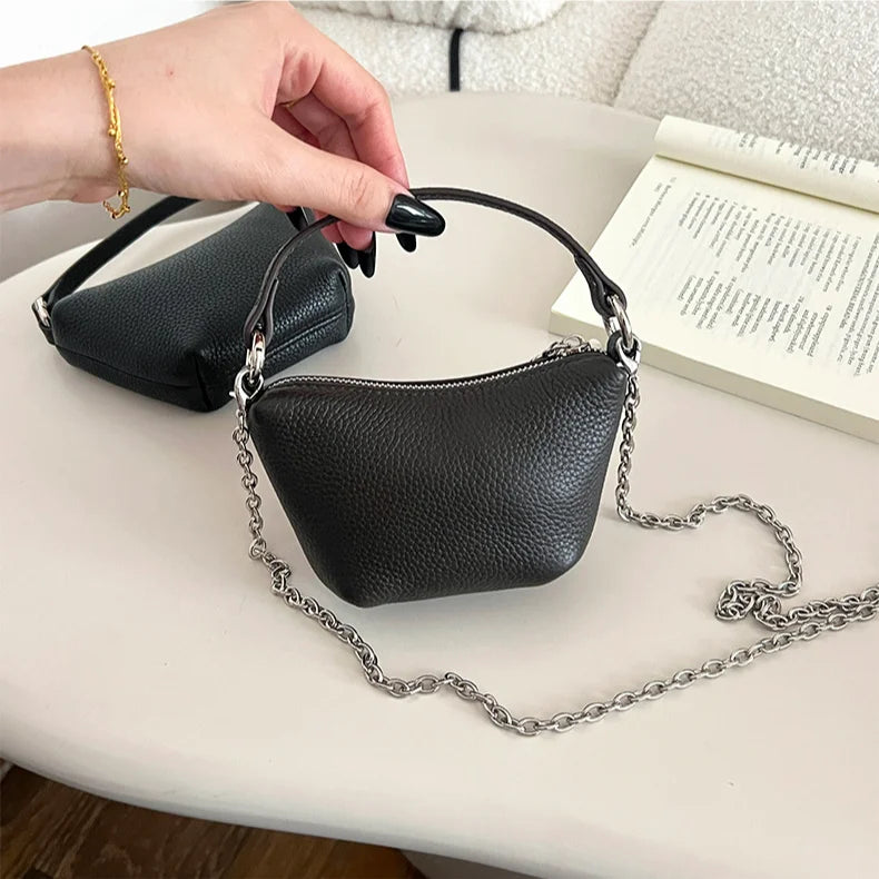 Mini Bags Coin Purse Genuine Leather Chain Strap Small Bags Women's Crossbody Bags Soft Cowhide Handbag