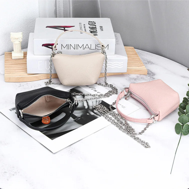 Mini Bags Coin Purse Genuine Leather Chain Strap Small Bags Women's Crossbody Bags Soft Cowhide Handbag