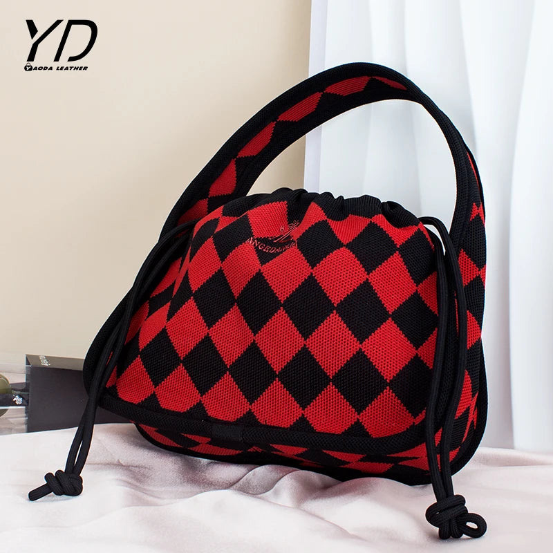 Multiple Colors Knitting Bag Wide Shoulder Strap Knitted Tote Bags Customize Women Handmade Crochet Handbags