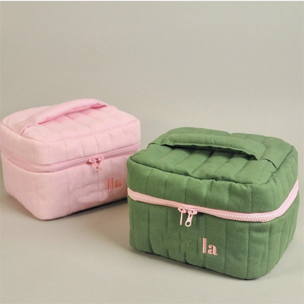 Multipurpose Quilted Vanity Velvet Makeup Pouch Custom logo Floral Printing Cosmetic Bags Embroidery Large Toiletry Cases