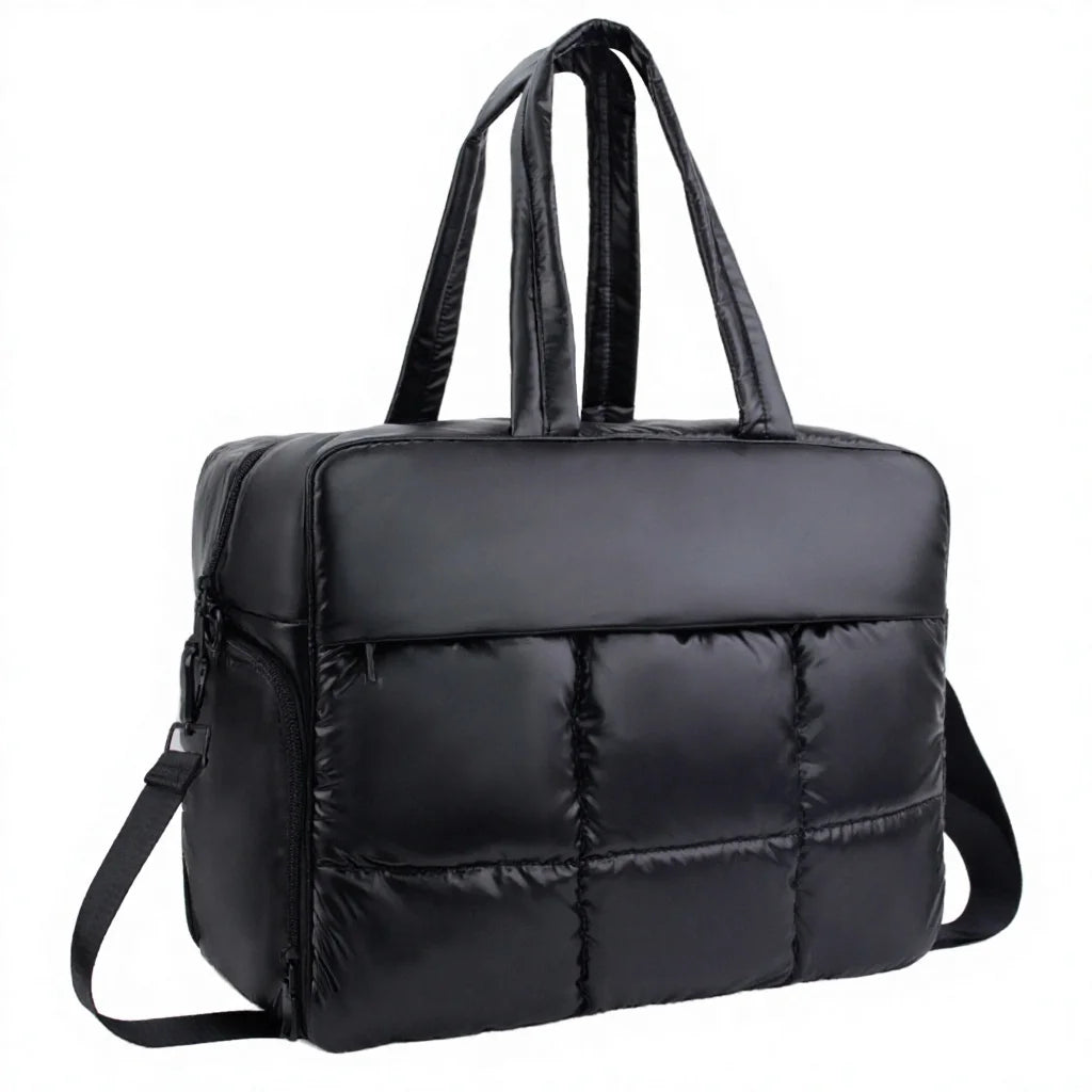 New Arrival Custom Made Soft Quilted Water Resistant Zipper Closure Puffer Handbag Fashion Wallet Nylon Padded Shopping Bag