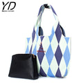New Arrival Knitted Fabric Shoulder Bag Women Handbag Eco Wool Crochet Ladies Geometric Tote Hand Bags