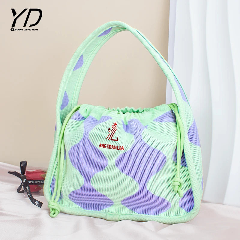 New Arrival Knitting Bag Wide Shoulder Strap Knitted Tote Bags Customize Women Handmade Crochet Handbags