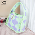New Arrival Knitting Bag Wide Shoulder Strap Knitted Tote Bags Customize Women Handmade Crochet Handbags