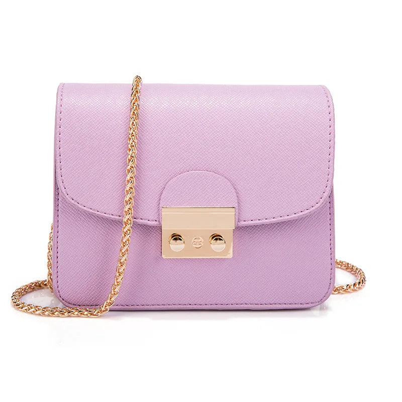 New Cross Grain Small square Bag Solid Color Single Shoulder Oblique Cross Bags Wholesale Pu Leather Cosmetic Bag