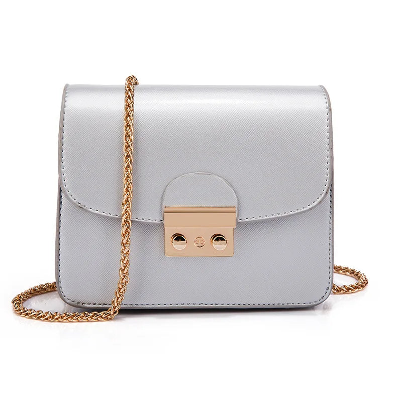 New Cross Grain Small square Bag Solid Color Single Shoulder Oblique Cross Bags Wholesale Pu Leather Cosmetic Bag