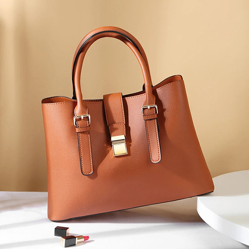 New Design Large Capacity Fashion One Shoulder Personalised logo PU Leather Tote Bags for Women