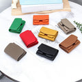 New Genuine Leather Purse Card Bags Simple Fashion Lychee Print Cowhide Fold Short Card Case Ladys Wallets