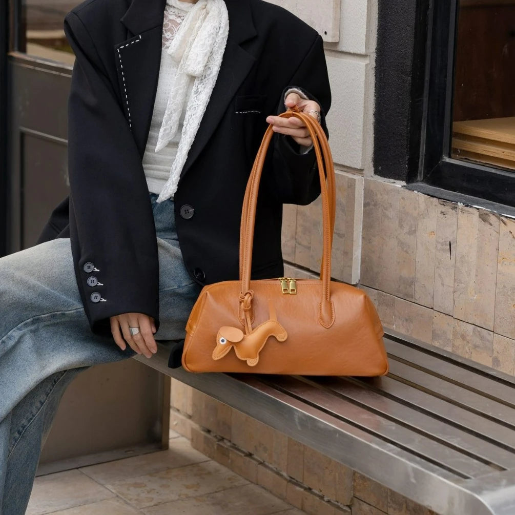 New Genuine Leather Women's Shoulder Bags Underarm Bags Vegetable Tanned Cowhide Ladies Handbags Fashion Women's Bags