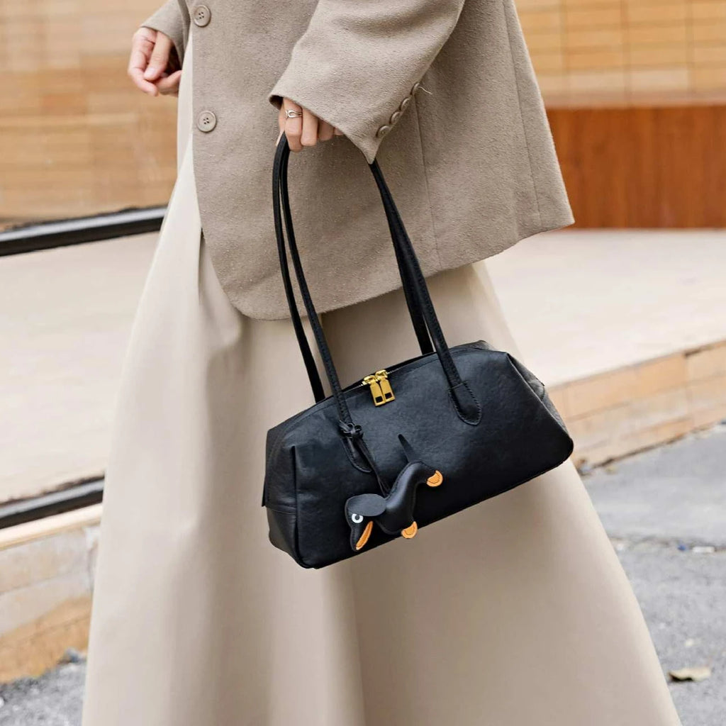New Genuine Leather Women's Shoulder Bags Underarm Bags Vegetable Tanned Cowhide Ladies Handbags Fashion Women's Bags