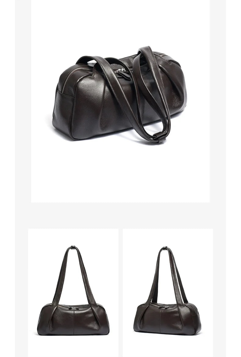 New Ladys Bags Genuine Leather Women's Shoulder Bags Underarm Bags Design Simple Fashion Cowhide handbags for Women