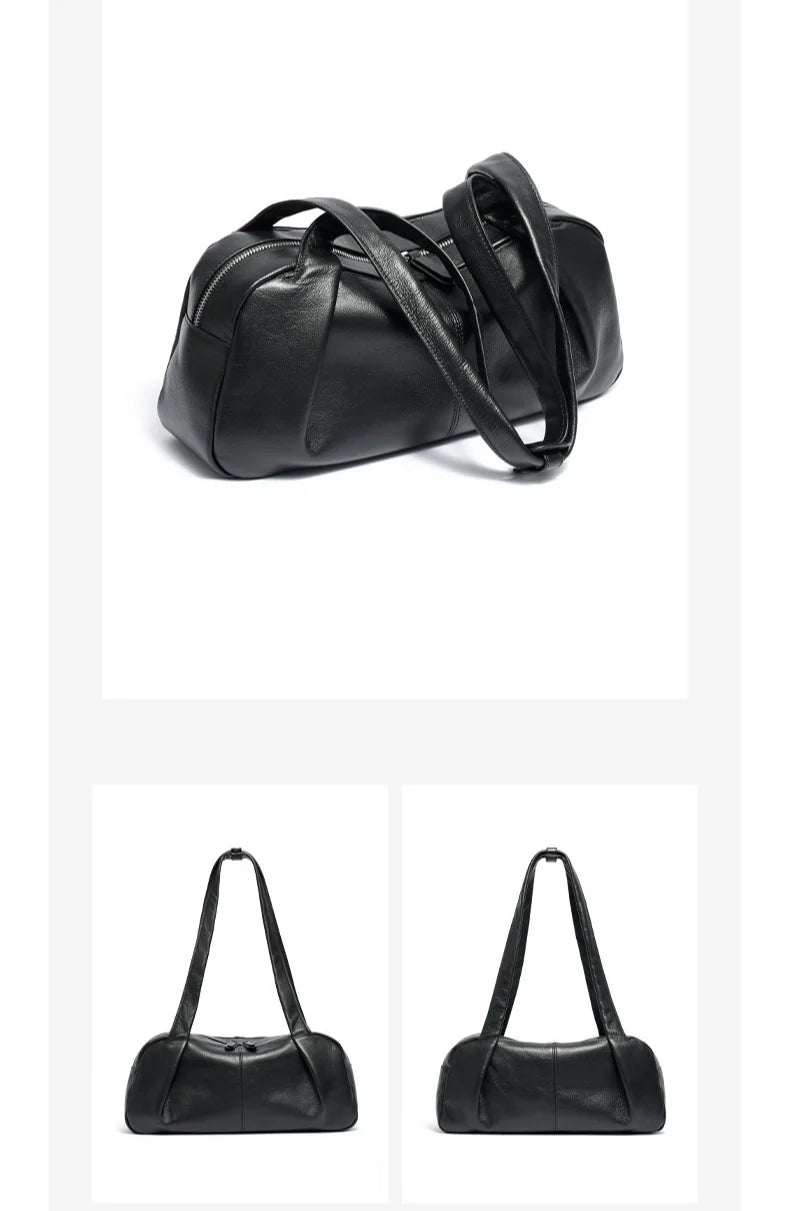 New Ladys Bags Genuine Leather Women's Shoulder Bags Underarm Bags Design Simple Fashion Cowhide handbags for Women