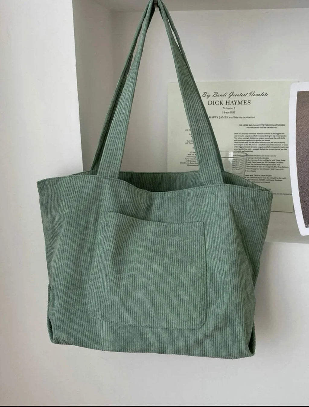 New Large Capacity Casual Travel Shopping Handle Corduroy Tote Bag With Custom Print Logo