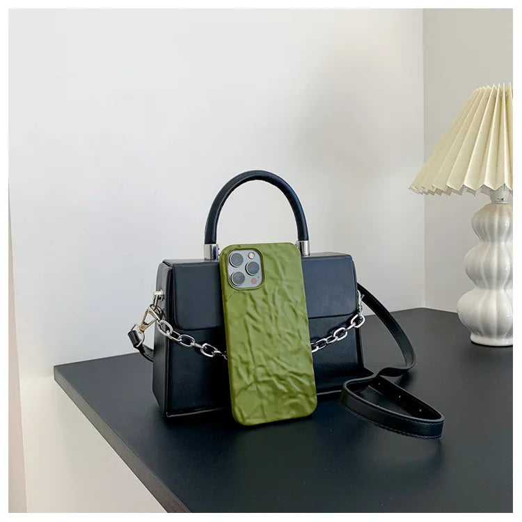 New Style Lady Fashion PU Solid Square Chain Womens Bags Handbags for Women Luxury