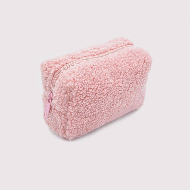 New Style Mini Teddy Cosmetic Bags Cute Furry Bag for Girls Custom LOGO