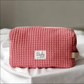 New Style Waffle Cotton Makeup Bag Multifunction Custom Cosmetic Bag Portable Travel Bag with Handle