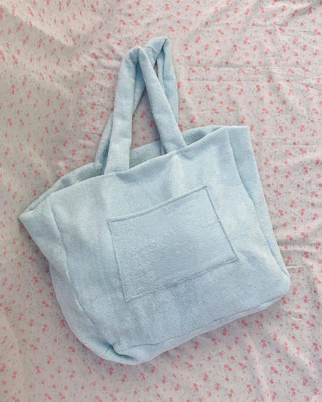 New Trendy Large Capacity Terry Cloth Tote Bag Cotton Towel Beach Bag for Women