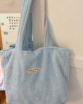 New Trendy Large Capacity Terry Cloth Tote Bag Cotton Towel Beach Bag for Women