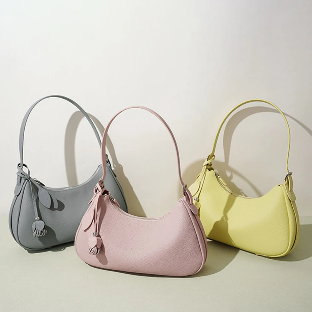 ODM&OEM 2026 Manufacturer Wholesaler Genuine Leather New Underarm Bag Niche Minimalist Shoulder Handbag