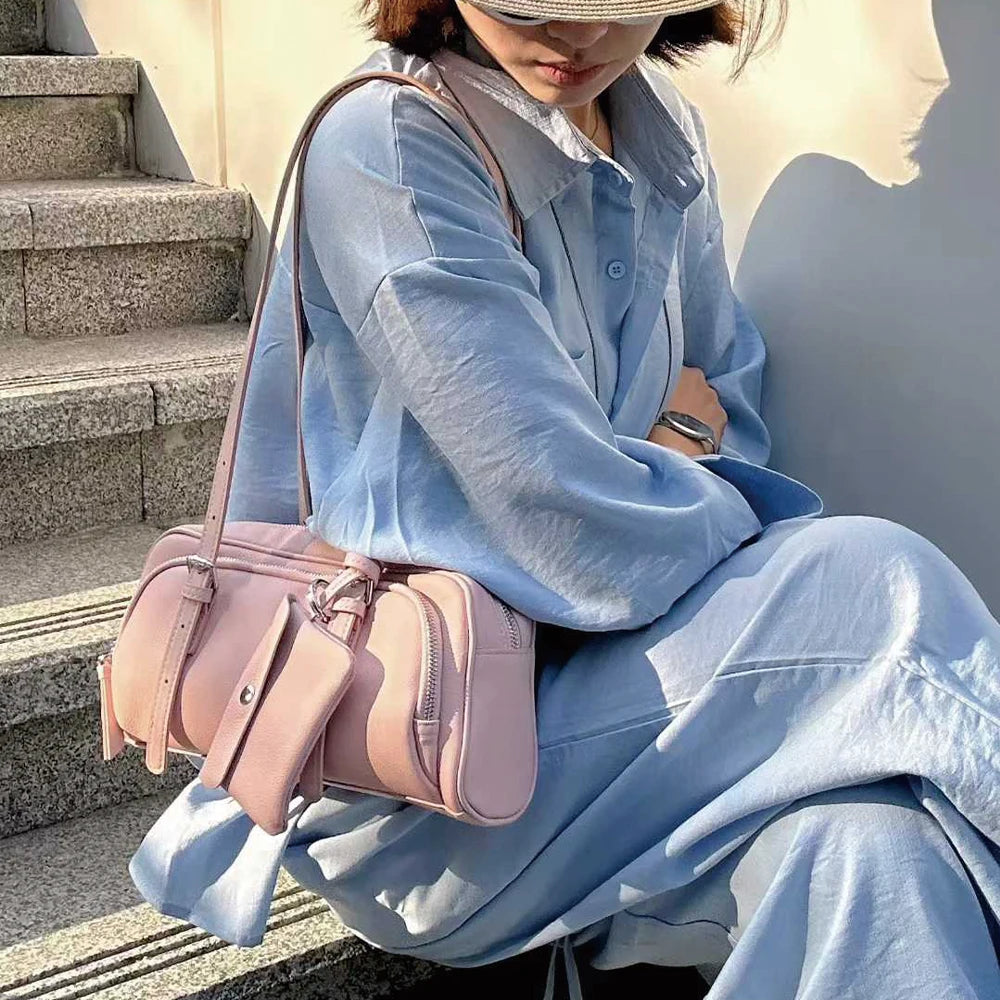 OEM 2026 Manufacturer Genuine Leather Fashion Vintage Casual Medium Ladies Handbag Women's Zip Closure Shoulder Bag