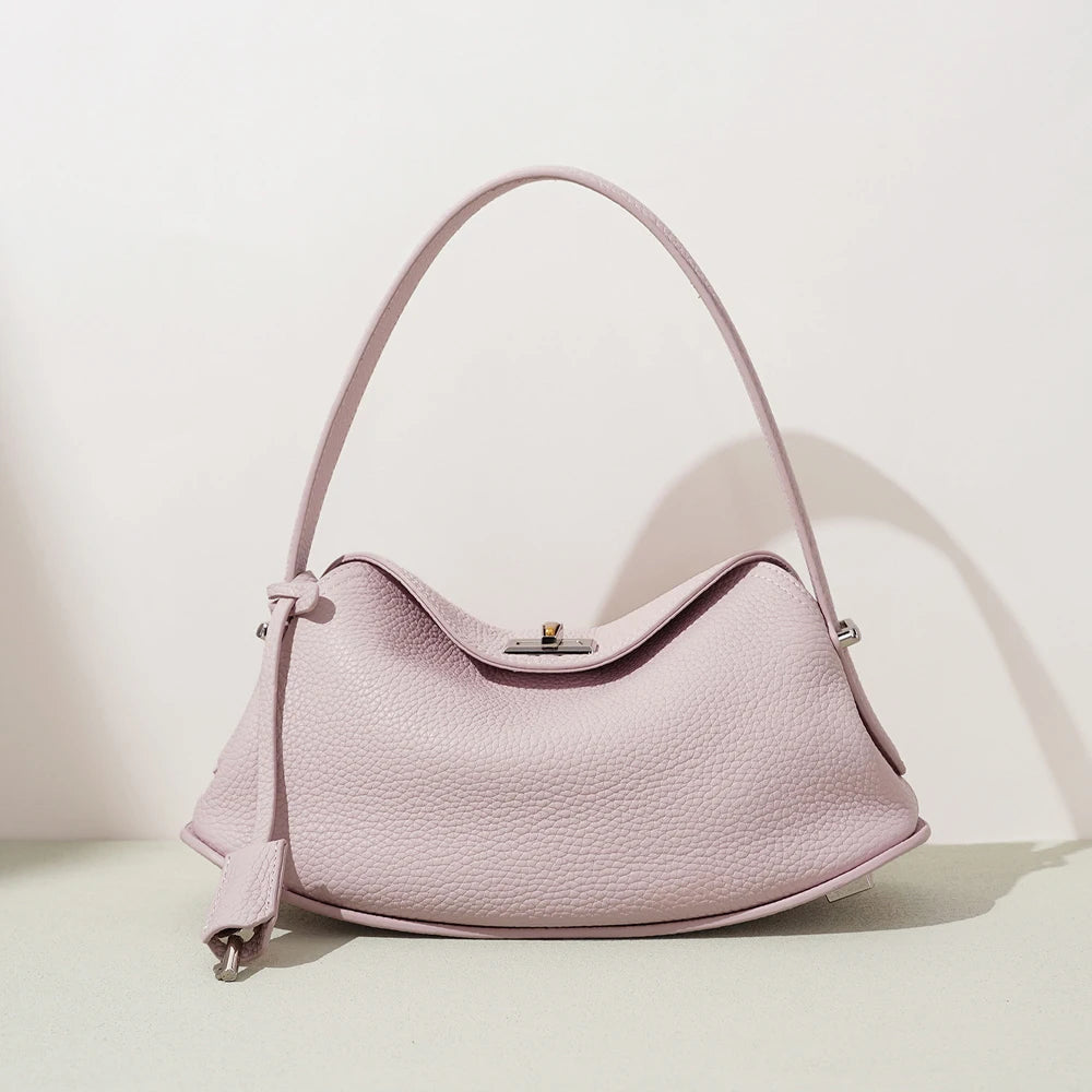 OEM Factor New Top Grain Cowhide Women's Handbags Casual Fashion Genuine Leather Ladies Underarm Bags