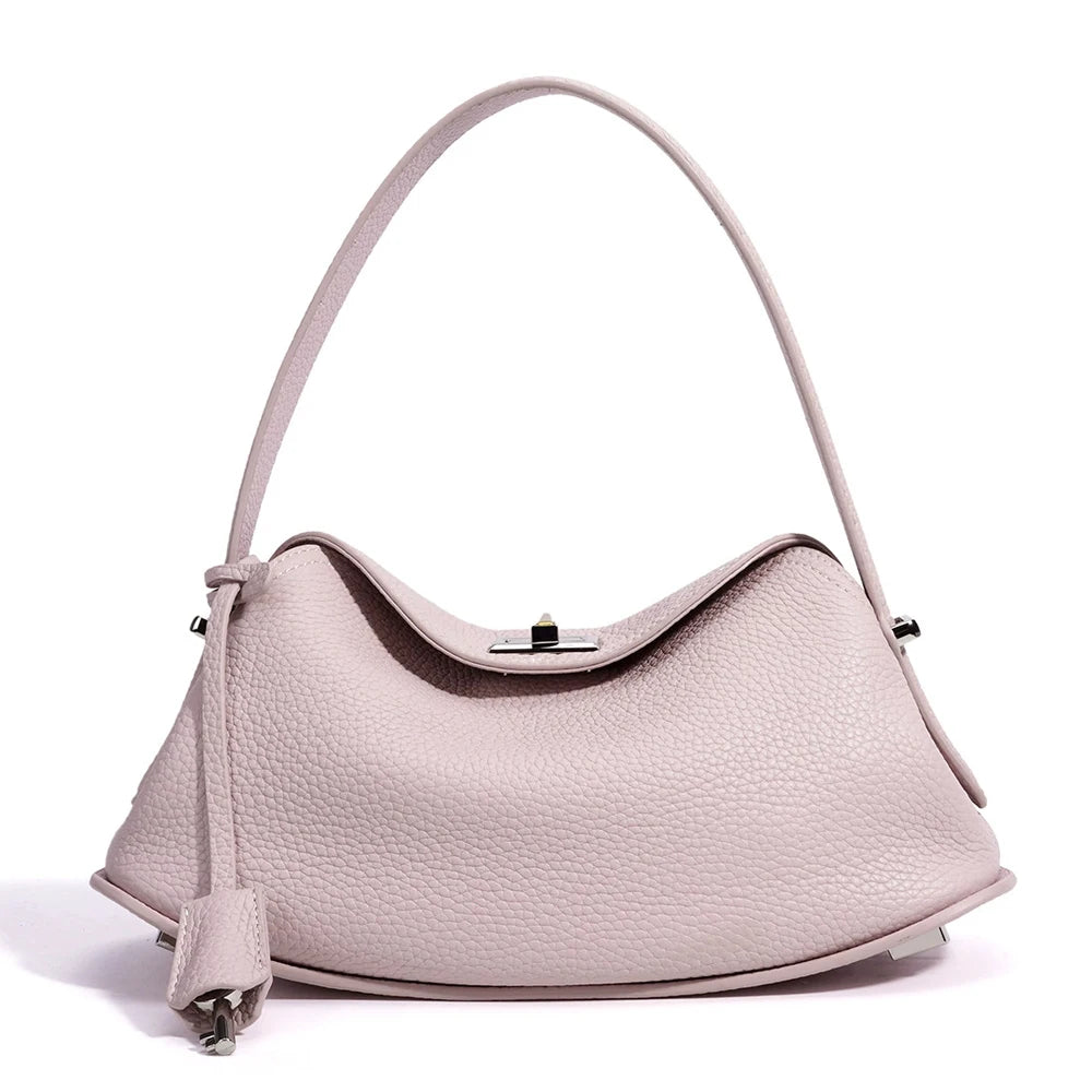 OEM Factor New Top Grain Cowhide Women's Handbags Casual Fashion Genuine Leather Ladies Underarm Bags