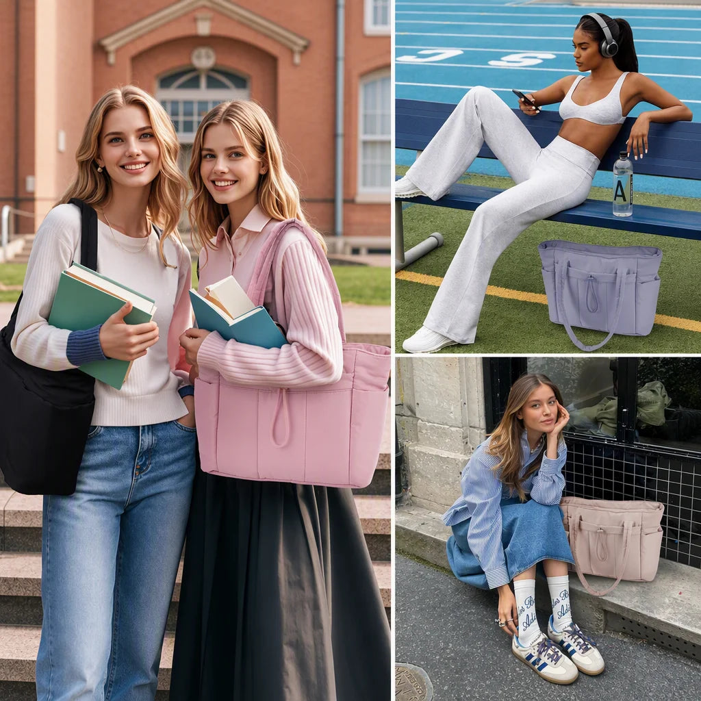 OEM Fluffy Lightweight Shoulder Tote Bag Custom Logo Private Label Soft Zipper Handbag Beach Travel Women's Bag FBA DDP Workable