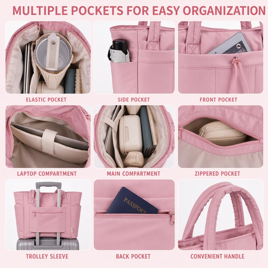 OEM Fluffy Lightweight Shoulder Tote Bag Custom Logo Private Label Soft Zipper Handbag Beach Travel Women's Bag FBA DDP Workable