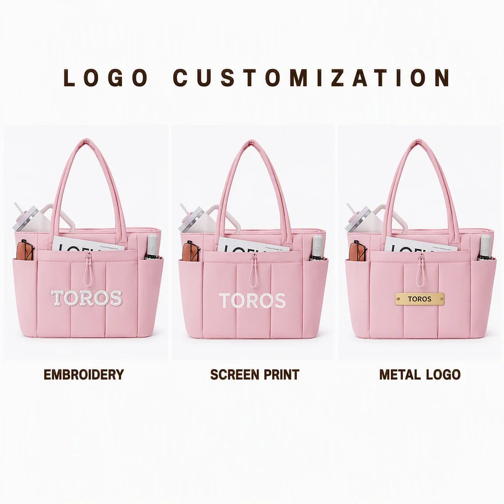 OEM Fluffy Lightweight Shoulder Tote Bag Custom Logo Private Label Soft Zipper Handbag Beach Travel Women's Bag FBA DDP Workable