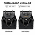 OEM LOGO Waterproof PU Womens Backpack Quilted Chain Strap Daypack Polyester Lining Interior Compartment Daily Travel