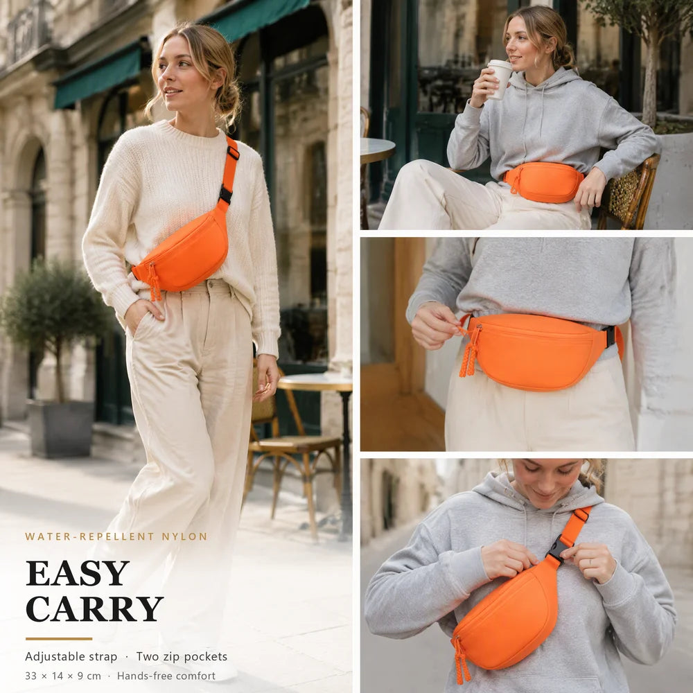 OEM Large Capacity Nylon Chest Bag Minimalist Bag Crossbody Sling Pack Polyester Lined Zipper Closure for Outdoor Travel BSCI