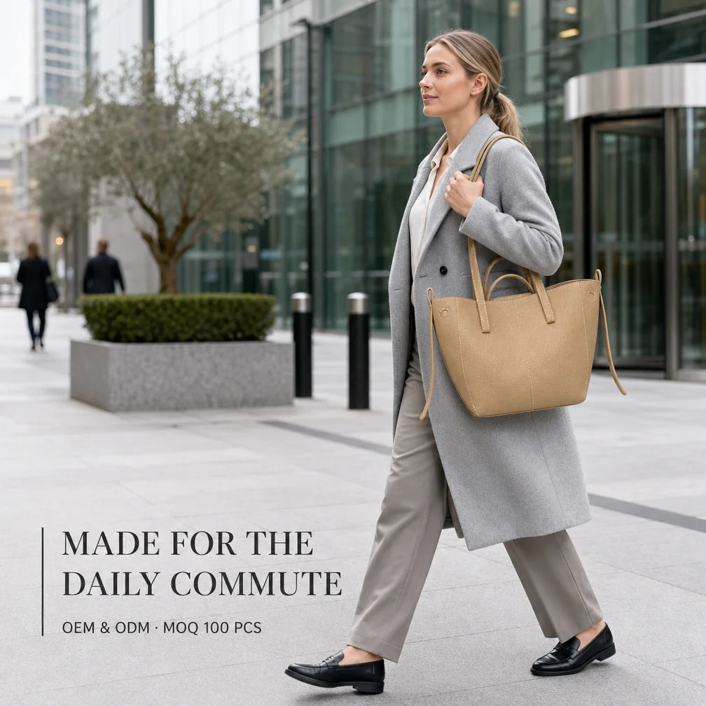 OEM ODM Custom Logo Shoulder Bag Single Strap Portable Lady Handbag Cotton Lining Low MOQ Wholesale Manufacturer