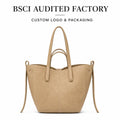 OEM ODM Custom Logo Shoulder Bag Single Strap Portable Lady Handbag Cotton Lining Low MOQ Wholesale Manufacturer