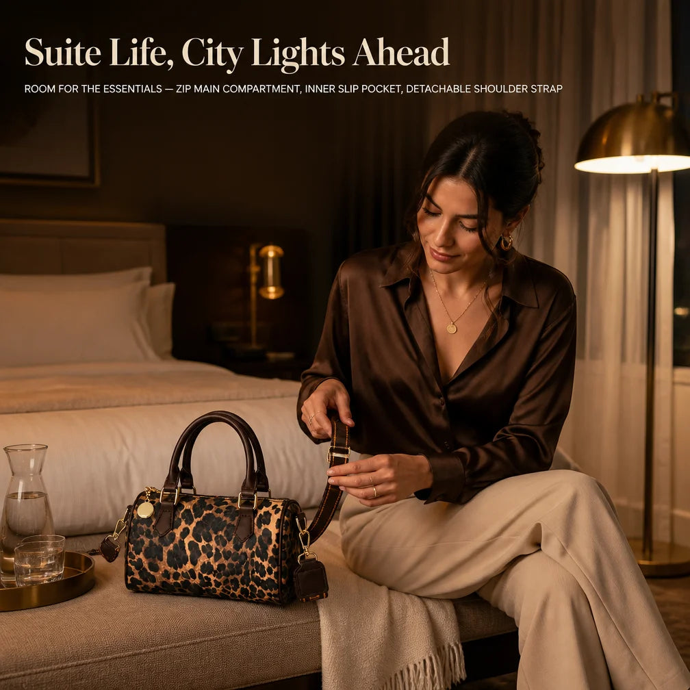 OEM ODM Leopard Print PU Boston Bag Manufacturer Custom Logo Private Label Messenger Bag for Wholesale