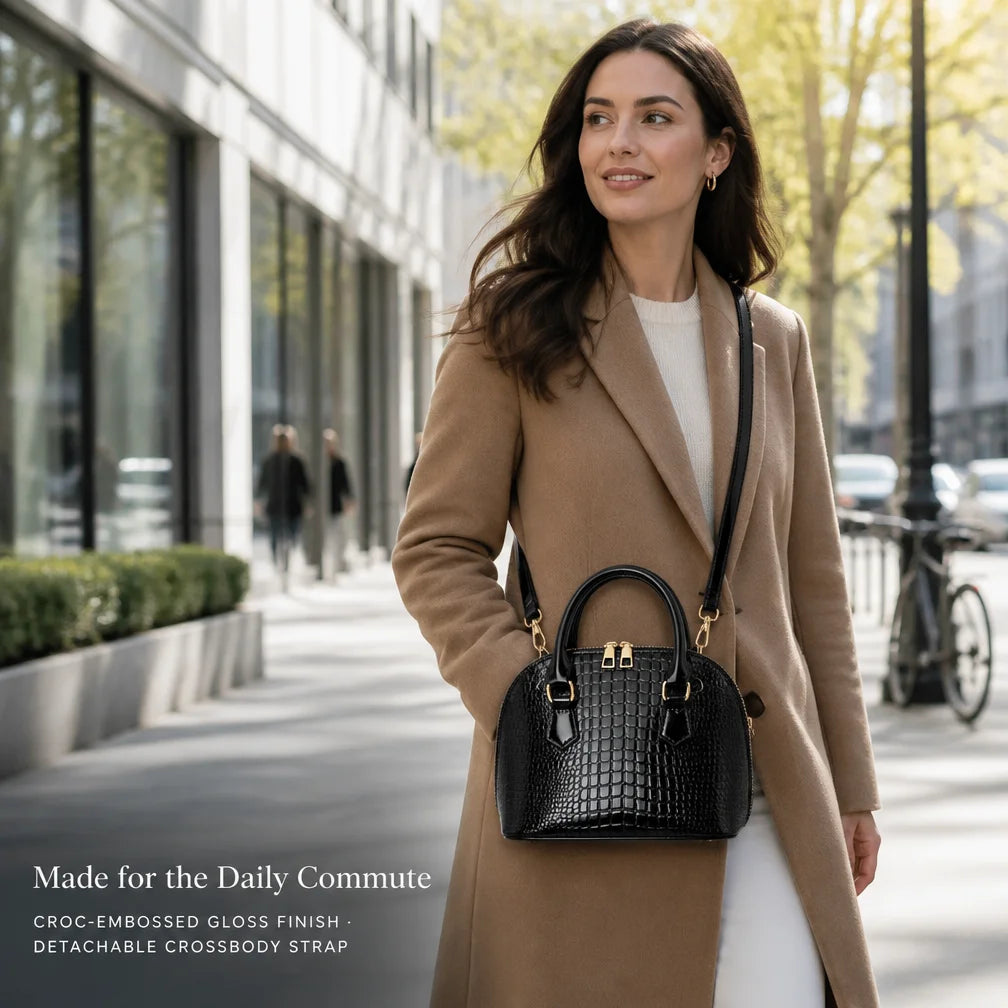 OEM ODM PU Leather Crocodile Texture Handbag Manufacturer Custom Logo Crossbody Bag for Wholesale