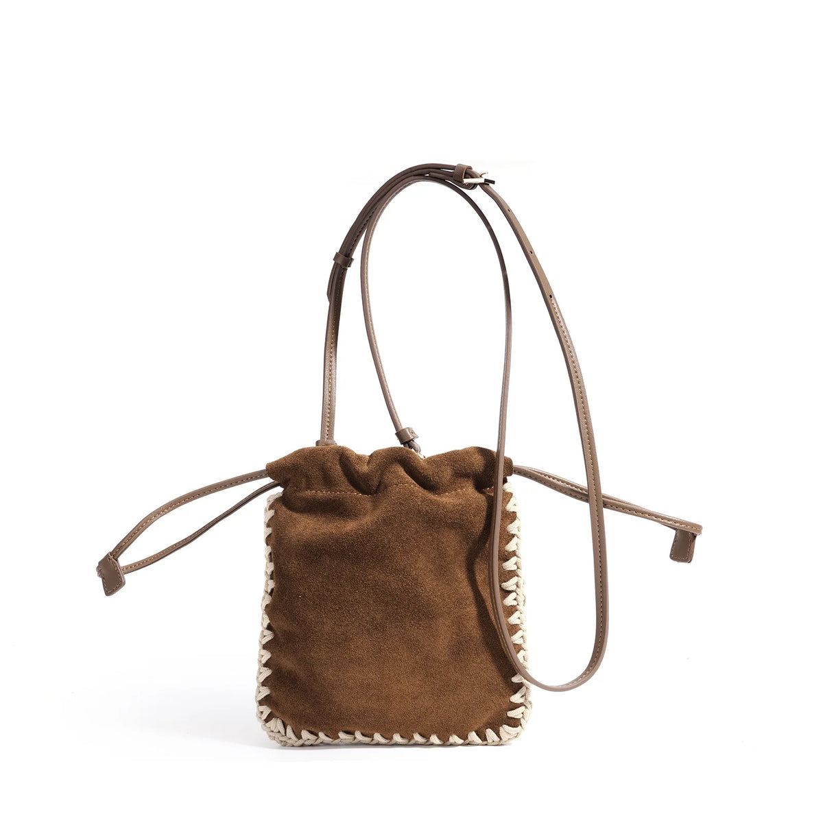 OEM ODM Suede Leather Small Bags Nubuck Cowhide Mobile Phone Bags New Genuine Leather Women's Shoulder Bags Crossbody Bags