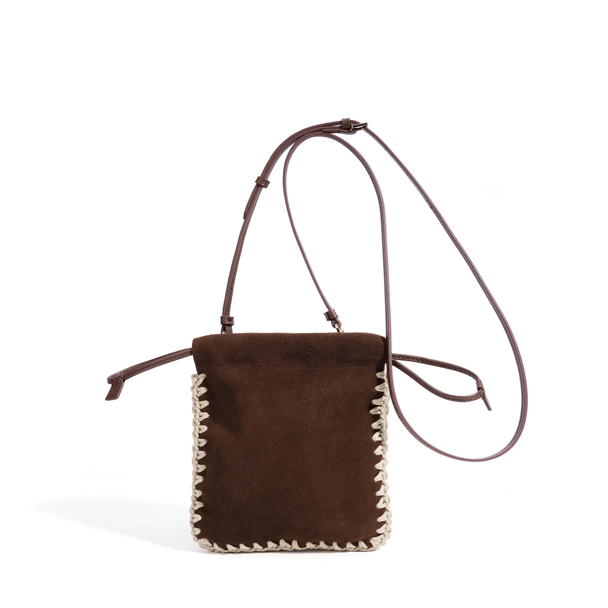 OEM ODM Suede Leather Small Bags Nubuck Cowhide Mobile Phone Bags New Genuine Leather Women's Shoulder Bags Crossbody Bags