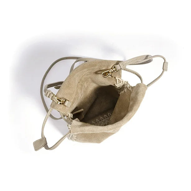 OEM ODM Suede Leather Small Bags Nubuck Cowhide Mobile Phone Bags New Genuine Leather Women's Shoulder Bags Crossbody Bags