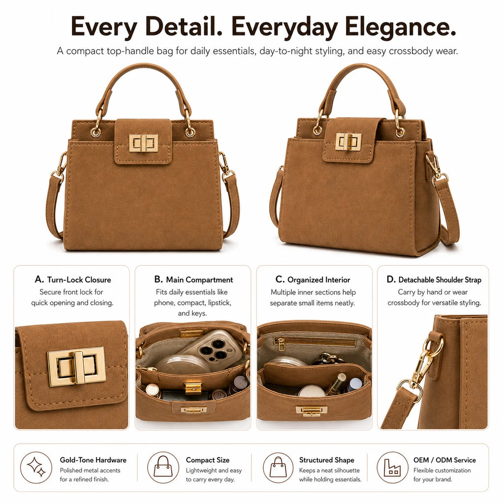OEM ODM Women Handbag Manufacturer Custom Logo PU Leather Tote Bag Bulk Wholesale Supply for Private Label